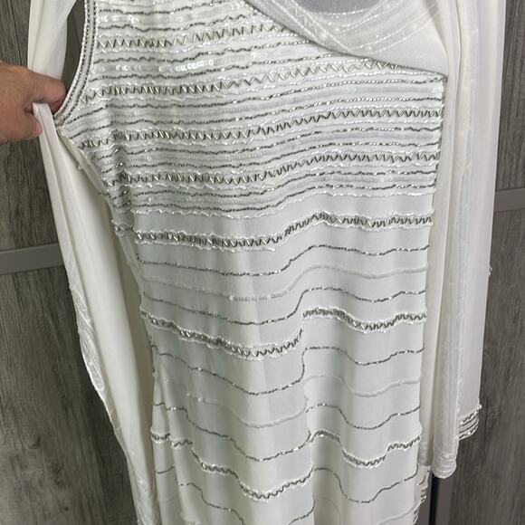J Kara beaded evening formal tunic and cape women's 1X - Picture 3 of 10